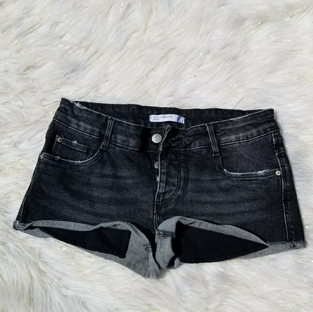 Zara Black Denim Shorts Sz 4